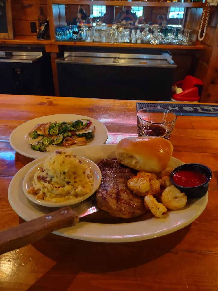 Steak and Shrimp Roasted Vegetables Loaded Mashed Potatoes